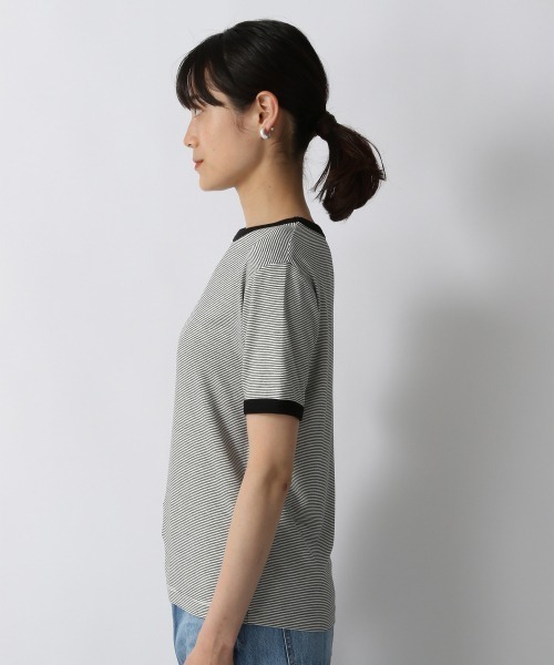 LOWRYS FARM（ローリーズファーム）の「ボーダーリンガーＴＳＳ　950357（Tシャツ/カットソー・レディース・イエロー/グリーン/ブラウン/ブラック・FREE）」の8枚目の写真