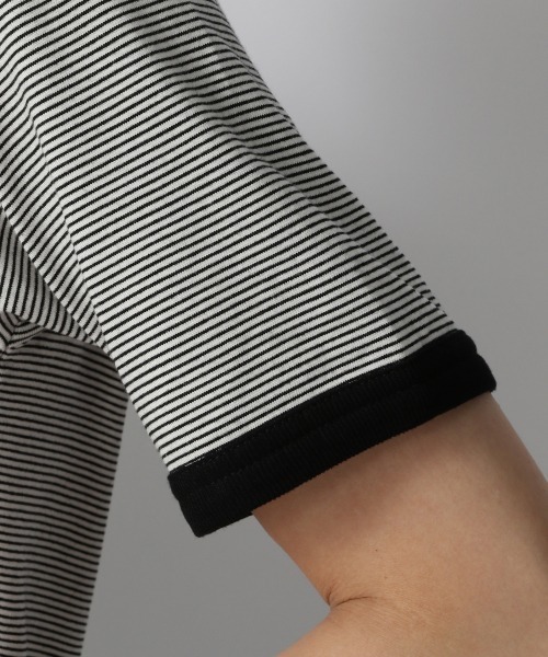 LOWRYS FARM（ローリーズファーム）の「ボーダーリンガーＴＳＳ　950357（Tシャツ/カットソー・レディース・イエロー/グリーン/ブラウン/ブラック・FREE）」の13枚目の写真