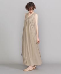 BEAUTY&YOUTH UNITED ARROWS | BY ギャザーフレア Vネックノースリーブマキシワンピース(ワンピース)