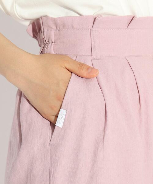 PINK-latte（ピンクラテ）の「◆★ニコラ掲載★麻風ショートパンツ（その他パンツ・キッズ・ライトベージュ/ライトパープル・02/15 /16）」の5枚目の写真