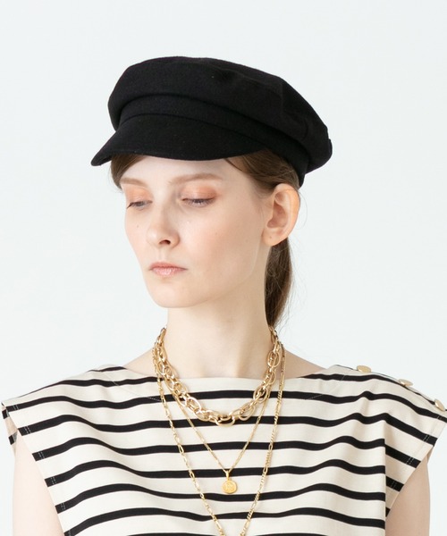 allureville（アルアバイル）の「ウールレーヨンキャスケット（キャスケット・レディース・ブラック/ブラウン・2）」の10枚目の写真