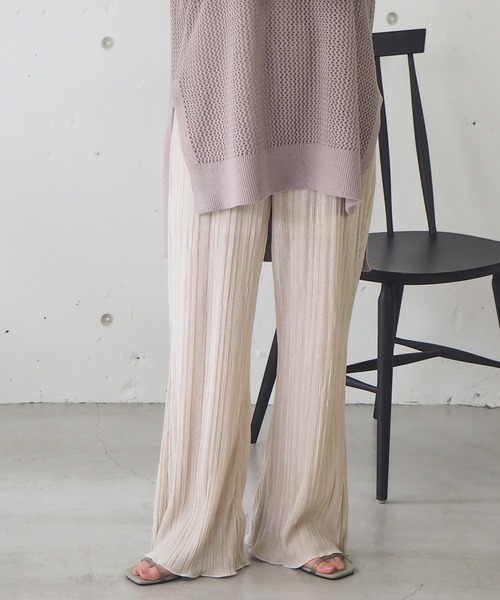 tiptop（ティップトップ）の「サテンミニプリーツセミフレアパンツ（その他パンツ・レディース・ブラック/イエロー/アイボリー/グレイッシュベージュ/モカ/ブルー/グリーン・FREE）」の20枚目の写真