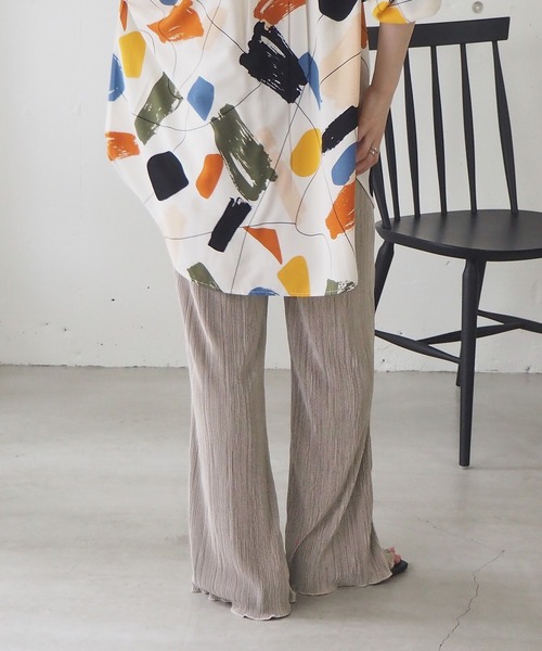 tiptop（ティップトップ）の「サテンミニプリーツセミフレアパンツ（その他パンツ・レディース・ブラック/イエロー/アイボリー/グレイッシュベージュ/モカ/ブルー/グリーン・FREE）」の16枚目の写真