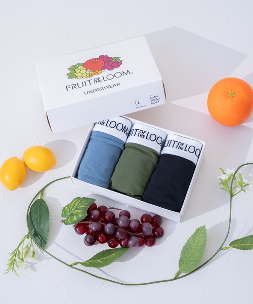 FRUIT OF THE LOOM（フルーツオブザルーム）の「【FRUIT OF THE LOOM】無地 3P ボクサーパンツ / フルーツオブザルーム リブロゴ アンダーウェア 3枚セット（ボクサーパンツ・メンズ・ブラック/ネイビー/イエロー/カーキ/レッド/グレー・LL/M/L）」の4枚目の写真