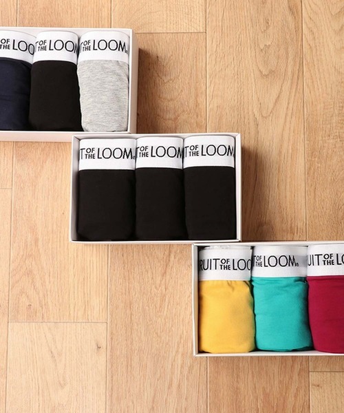 FRUIT OF THE LOOM（フルーツオブザルーム）の「【FRUIT OF THE LOOM】無地 3P ボクサーパンツ / フルーツオブザルーム リブロゴ アンダーウェア 3枚セット（ボクサーパンツ・メンズ・ブラック/ネイビー/イエロー/カーキ/レッド/グレー・LL/M/L）」の11枚目の写真