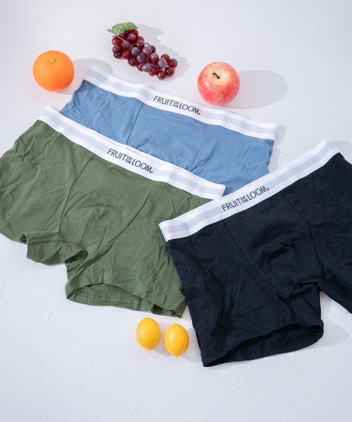 FRUIT OF THE LOOM（フルーツオブザルーム）の「【FRUIT OF THE LOOM】無地 3P ボクサーパンツ / フルーツオブザルーム リブロゴ アンダーウェア 3枚セット（ボクサーパンツ・メンズ・ブラック/ネイビー/イエロー/カーキ/レッド/グレー・LL/M/L）」の16枚目の写真
