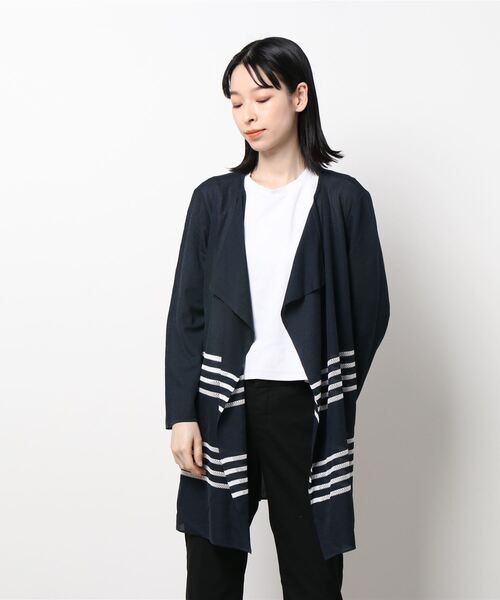 HANAE MORI（ハナエモリ）の「【HANAE MORI】カーディガン（カーディガン/ボレロ・レディース・ベージュ/ネイビー・38/40）」の2枚目の写真