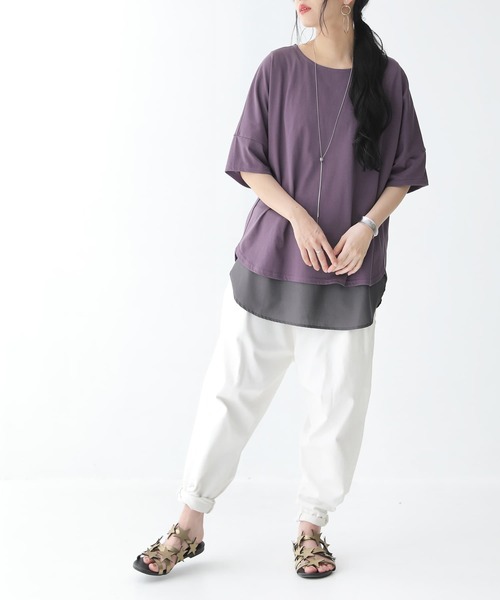 osharewalker(オシャレウォーカー)の「【廃盤】『バックデザインカットソー』(Tシャツ/カットソー・レディース・オレンジ/パープル/オフホワイト/ブルーグリーン/ブラック・FREE)」の15枚目の写真