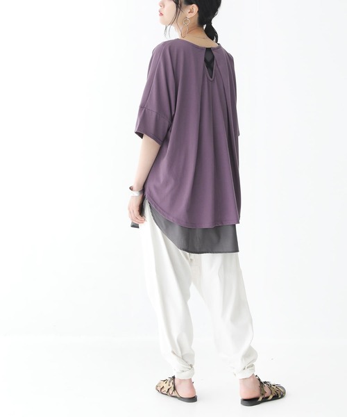 osharewalker(オシャレウォーカー)の「【廃盤】『バックデザインカットソー』(Tシャツ/カットソー・レディース・オレンジ/パープル/オフホワイト/ブルーグリーン/ブラック・FREE)」の17枚目の写真