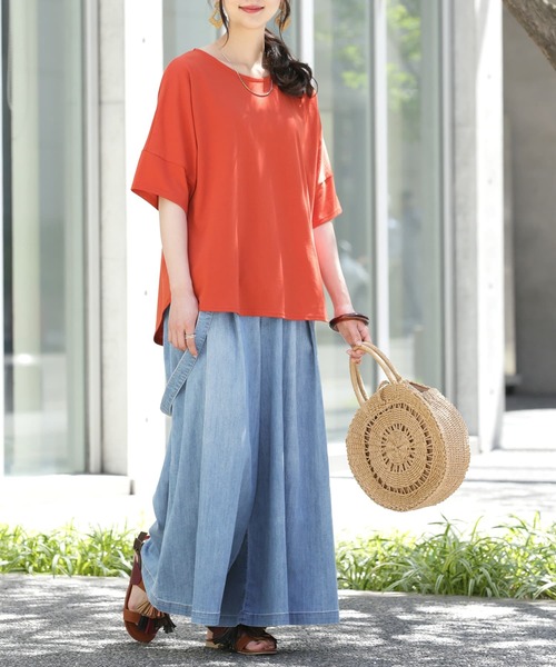 osharewalker(オシャレウォーカー)の「【廃盤】『バックデザインカットソー』(Tシャツ/カットソー・レディース・オレンジ/パープル/オフホワイト/ブルーグリーン/ブラック・FREE)」の13枚目の写真