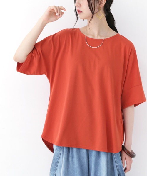 osharewalker(オシャレウォーカー)の「【廃盤】『バックデザインカットソー』(Tシャツ/カットソー・レディース・オレンジ/パープル/オフホワイト/ブルーグリーン/ブラック・FREE)」の6枚目の写真