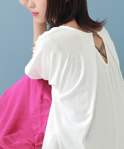 osharewalker(オシャレウォーカー)の「【廃盤】『バックデザインカットソー』(Tシャツ/カットソー・レディース・オレンジ/パープル/オフホワイト/ブルーグリーン/ブラック・FREE)」の18枚目の写真