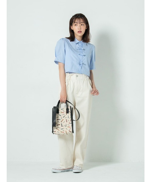 fifth calin（フィフスカラン）の「【PEZ×calin】総柄スクエアショルダーバッグ（ショルダーバッグ・レディース・ブラック/ベージュ・FREE）」の3枚目の写真