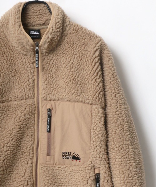 FIRST DOWN(ファーストダウン)の「FIRST DOWN/ファーストダウン BOA JACKET/ボアジャケット/ボアフリースブルゾン(ブルゾン・メンズ・ブラック/オフホワイト/グレー系その他/ブルー系その他/ベージュ/オリーブ/ベージュ系その他・XL/S/M/L)」の4枚目の写真