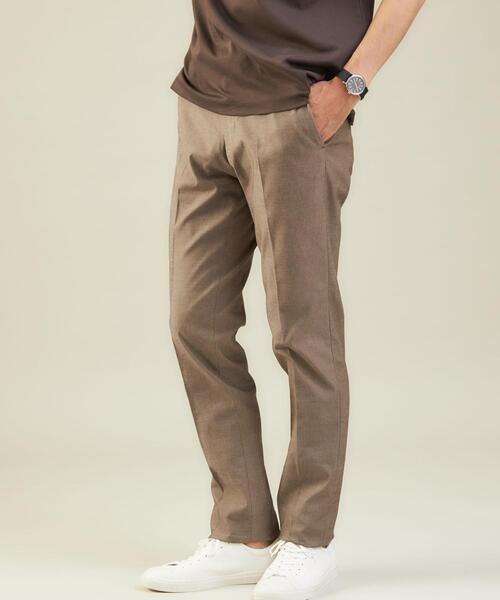 green label relaxing（グリーンレーベルリラクシング）の「＜green label relaxing＞TC/PU オックス MAGICOMFORT スリム NP スラックス（スラックス・メンズ・ダークグレー/ダークブラウン/ネイビー/グレー/ベージュ・SMALL/MEDIUM/LARGE/X-SMALL/X-LARGE）」の4枚目の写真