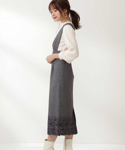 PROPORTION BODY DRESSING（プロポーションボディドレッシング）の「【美人百花10月号 掲載商品】エンブロイダリータイトジャンスカ / 1211240904（ワンピース・レディース・ブラック/グレー・SMALL/MEDIUM）」の17枚目の写真