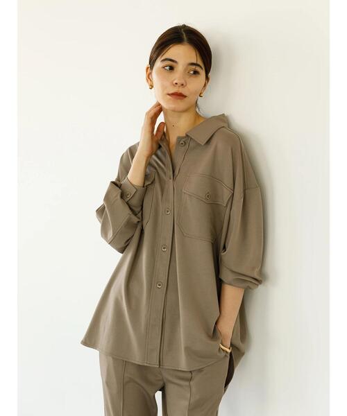 koe（コエ）の「ポンチＣＰＯジャケット*（ブルゾン・レディース・ライトベージュ/カーキ/ベージュ/ブラック・S/M）」の5枚目の写真