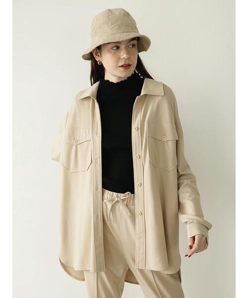 koe（コエ）の「ポンチＣＰＯジャケット*（ブルゾン・レディース・ライトベージュ/カーキ/ベージュ/ブラック・S/M）」の9枚目の写真