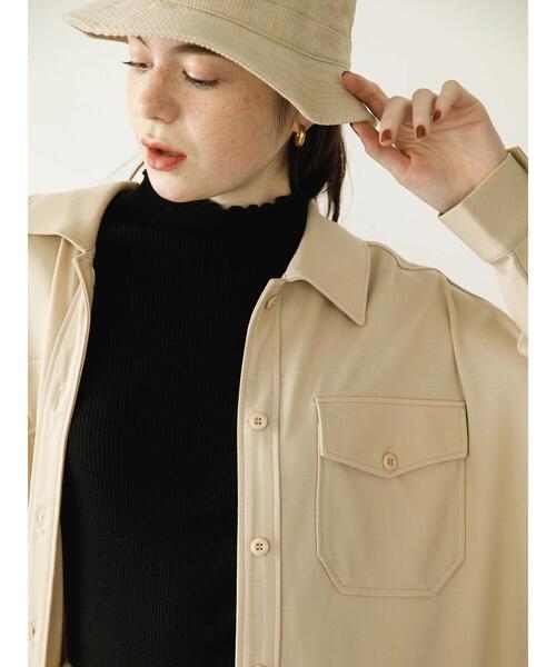 koe（コエ）の「ポンチＣＰＯジャケット*（ブルゾン・レディース・ライトベージュ/カーキ/ベージュ/ブラック・S/M）」の13枚目の写真