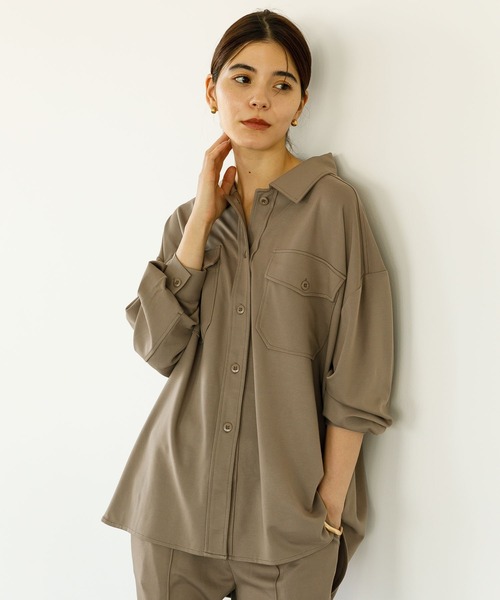 koe（コエ）の「ポンチＣＰＯジャケット*（ブルゾン・レディース・ライトベージュ/カーキ/ベージュ/ブラック・S/M）」の3枚目の写真