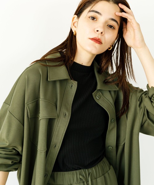 koe（コエ）の「ポンチＣＰＯジャケット*（ブルゾン・レディース・ライトベージュ/カーキ/ベージュ/ブラック・S/M）」の4枚目の写真