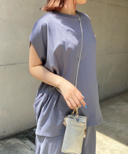 DouDou（ドゥドゥ）の「セットアップ サイドタックプルオーバー（Tシャツ/カットソー・レディース・ブラック/イエロー/ブルー・FREE）」の9枚目の写真