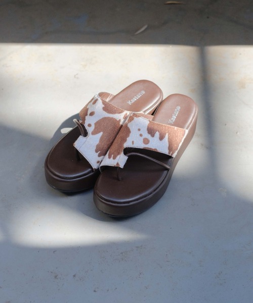 Kastane（カスタネ）の「【WEB限定】厚底アシメトングサンダル（サンダル・レディース・ブラック/ブラウン・38/36/37）」の7枚目の写真