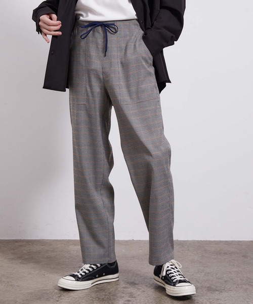 JUNRED（ジュンレッド）の「チェックリラックステーパードパンツ（スラックス・メンズ・ベージュ/グレー・LL/M/L）」の5枚目の写真