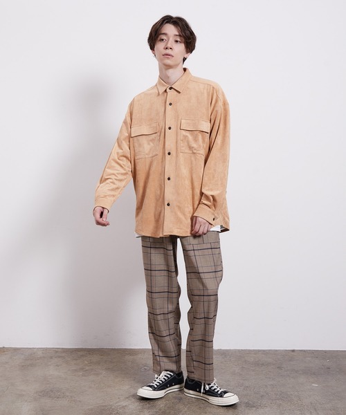 JUNRED（ジュンレッド）の「チェックリラックステーパードパンツ（スラックス・メンズ・ベージュ/グレー・LL/M/L）」の13枚目の写真