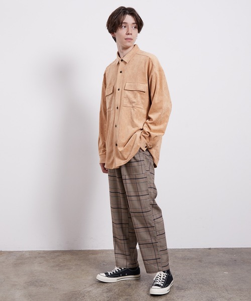 JUNRED（ジュンレッド）の「チェックリラックステーパードパンツ（スラックス・メンズ・ベージュ/グレー・LL/M/L）」の14枚目の写真