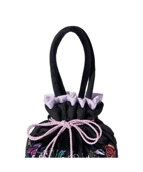 Francfranc(フランフラン)の「ANNA SUI 巾着バッグ ブラック(ハンドバッグ・レディース・ブラック・FREE)」の2枚目の写真