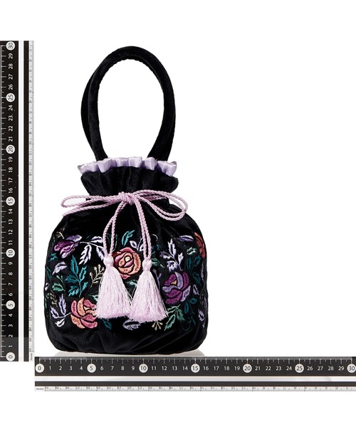 Francfranc(フランフラン)の「ANNA SUI 巾着バッグ ブラック(ハンドバッグ・レディース・ブラック・FREE)」の6枚目の写真