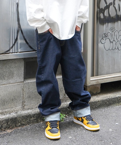 VENCEEXCHANGE(ヴァンスエクスチェンジ)の「デニムワイドパンツ(デニムパンツ・メンズ・ブルー/ネイビー・M/L)」の3枚目の写真
