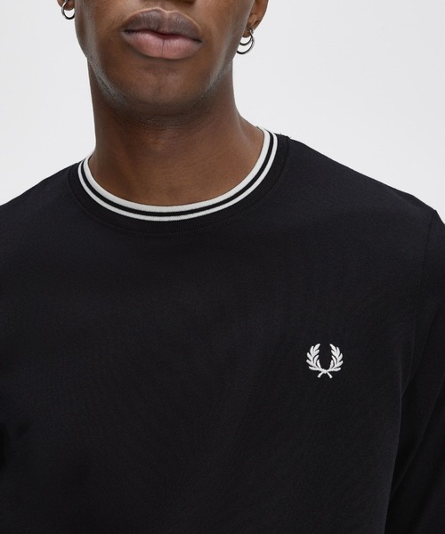 Twin Tipped Long Sleeve T-Shirt(S 102：BLACK): | FRED PERRY