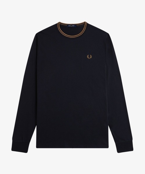 美品✨フレッドペリー FRED PERRY ブラック 長袖カットソー Lサイズ Twin Tipped Long Sleeve T-Shirt/フレッドペリーロンT(T