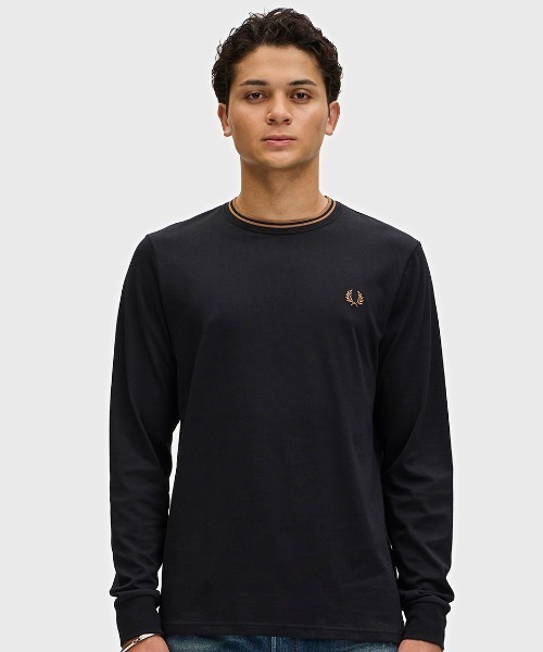 フレッドペリー　長袖トップス　Lサイズ FRED PERRY tシャツ Twin Tipped Long Sleeve T-Shirt／フレッド