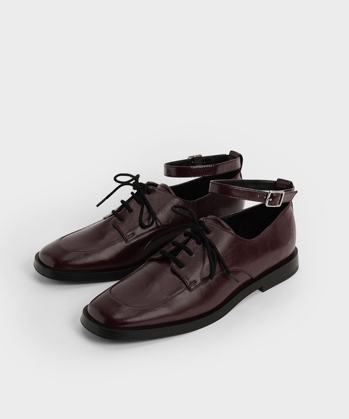 CHARLES & KEITH(チャールズ & キース)の「アンクルストラップ ダービーシューズ / Ankle Strap Derby Shoes(ドレスシューズ・レディース・ブラック/バーガンディー・22.5cm/23cm/23.5cm/24.5cm/25cm/25.5cm)」の14枚目の写真