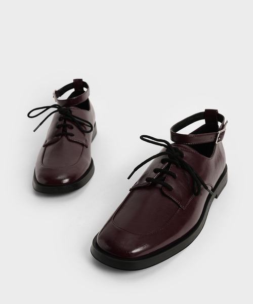CHARLES & KEITH(チャールズ & キース)の「アンクルストラップ ダービーシューズ / Ankle Strap Derby Shoes(ドレスシューズ・レディース・ブラック/バーガンディー・22.5cm/23cm/23.5cm/24.5cm/25cm/25.5cm)」の13枚目の写真