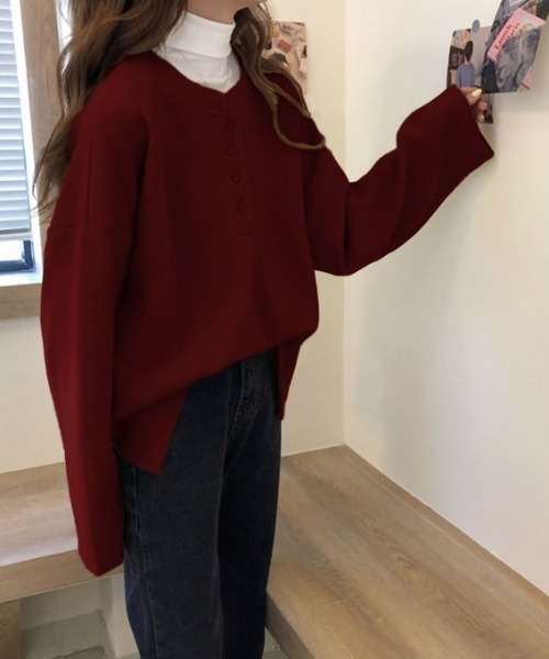 Diosfront（ディオスフロント）の「スタンドネックオーバーサイズカットロンTee（Tシャツ/カットソー・レディース・ライトグリーン/イエロー/ブラック/ブルーグリーン/ボルドー/キャメル/グリーン/ネイビー・M/L/XL）」の8枚目の写真