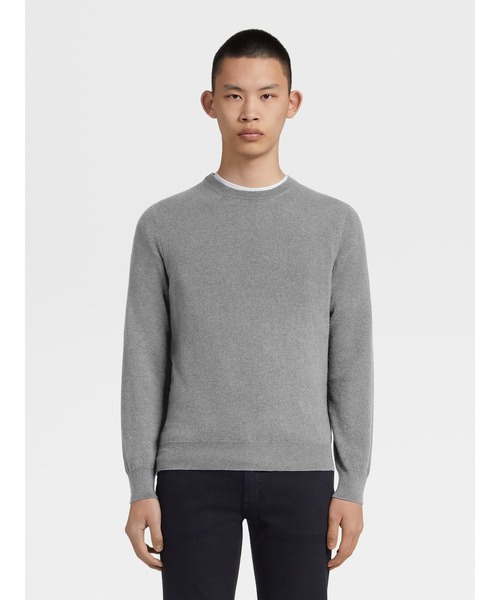 ZEGNA(ゼニア)の「ゼニア クルーネック ニット(ニット/セーター・メンズ・ホワイト/グレー/レッド/ブルー/ダークベージュ/ダークグリーン・50/46/48/52/54)」の3枚目の写真