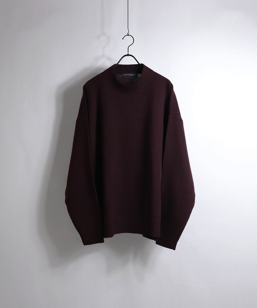 Confirm(コンファーム)の「Confirm / コンファーム ビッグシルエットモックネックニット(ニット/セーター・メンズ・ライトグレー/ブラック/ボルドー/ブラック×グレー/グリーン/ライトグリーン/ブルー・M/L)」の7枚目の写真