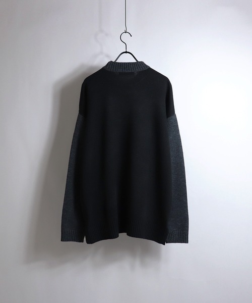 Confirm(コンファーム)の「Confirm / コンファーム ビッグシルエットモックネックニット(ニット/セーター・メンズ・ライトグレー/ブラック/ボルドー/ブラック×グレー/グリーン/ライトグリーン/ブルー・M/L)」の13枚目の写真