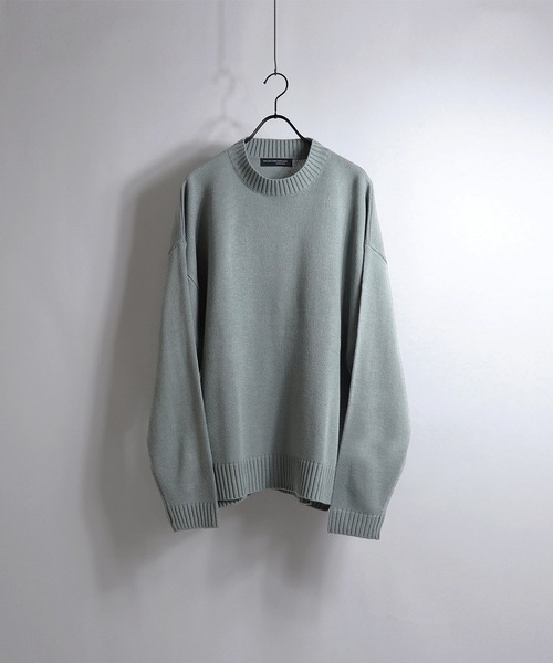 Confirm(コンファーム)の「Confirm / コンファーム ビッグシルエットモックネックニット(ニット/セーター・メンズ・ライトグレー/ブラック/ボルドー/ブラック×グレー/グリーン/ライトグリーン/ブルー・M/L)」の8枚目の写真