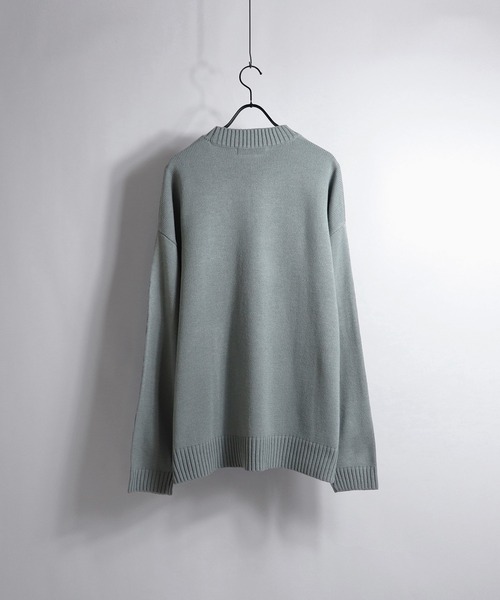 Confirm(コンファーム)の「Confirm / コンファーム ビッグシルエットモックネックニット(ニット/セーター・メンズ・ライトグレー/ブラック/ボルドー/ブラック×グレー/グリーン/ライトグリーン/ブルー・M/L)」の9枚目の写真