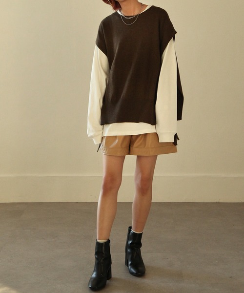 Chillfar（チルファー）の「フェイクレザーショートパンツ（その他パンツ・レディース・ブラック/ベージュ/アイボリー・MEDIUM/LARGE）」の11枚目の写真