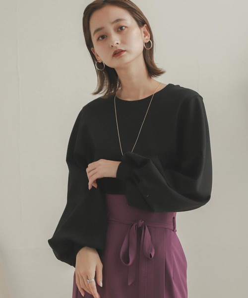 SENSE OF PLACE by URBAN RESEARCH（センスオブプレイスバイアーバンリサーチ）の「ボリュームスリーブスウェットプルオーバー（スウェット・レディース・キャメル/ブラック/ライトベージュ/ライトブルー・ONE）」の5枚目の写真