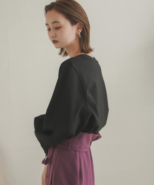 SENSE OF PLACE by URBAN RESEARCH（センスオブプレイスバイアーバンリサーチ）の「ボリュームスリーブスウェットプルオーバー（スウェット・レディース・キャメル/ブラック/ライトベージュ/ライトブルー・ONE）」の8枚目の写真