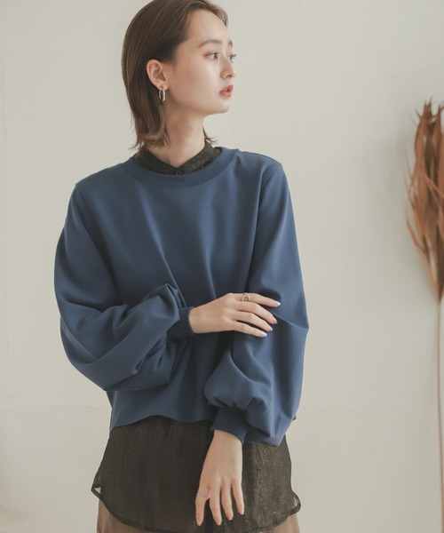 SENSE OF PLACE by URBAN RESEARCH（センスオブプレイスバイアーバンリサーチ）の「ボリュームスリーブスウェットプルオーバー（スウェット・レディース・キャメル/ブラック/ライトベージュ/ライトブルー・ONE）」の17枚目の写真