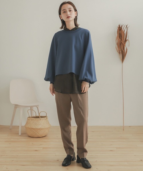 SENSE OF PLACE by URBAN RESEARCH（センスオブプレイスバイアーバンリサーチ）の「ボリュームスリーブスウェットプルオーバー（スウェット・レディース・キャメル/ブラック/ライトベージュ/ライトブルー・ONE）」の21枚目の写真