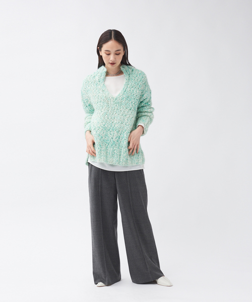 qualite（カリテ）の「ハイウエストストレートワイドパンツ（その他パンツ・レディース・チャコールグレー/オレンジ系その他・40/38/36）」の15枚目の写真